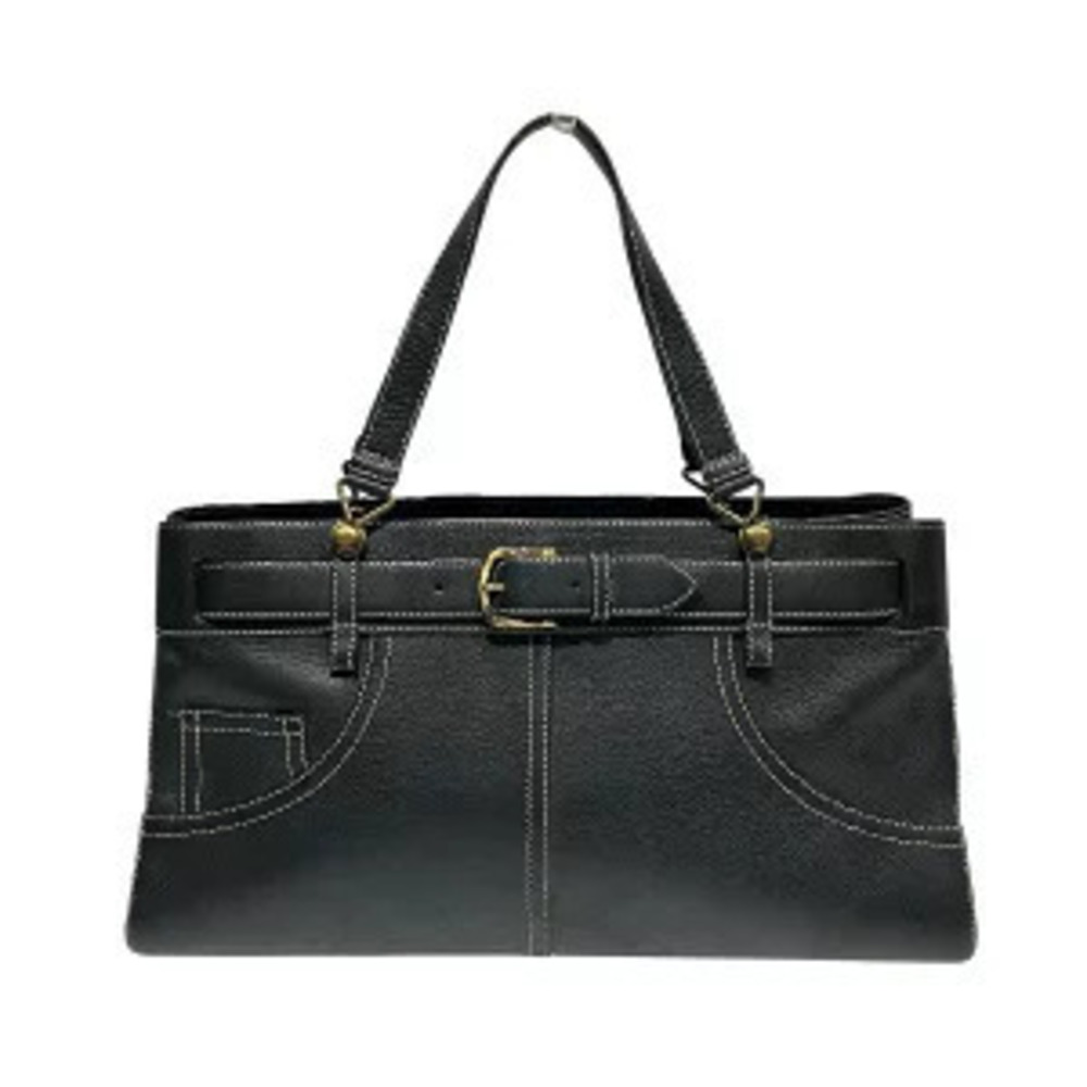 Christian Dior Jeans Pocket Black All Leather Bag Handbag